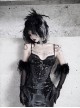 Shadow Of Snake Eyes Series Gorgeous Bright Black Snakeskin Slim Gothic Punk Cross Suspender Fishtail Dress