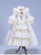 European Retro Elegant Princess Ruffles Fur Collar 3D Rose Children Classic Lolita Puff Evening Dress