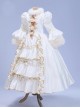 European Retro Elegant Princess Ruffles Fur Collar 3D Rose Children Classic Lolita Puff Evening Dress