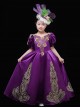 Retro European Palace Elegant Lady Children Palace Style Party Costumes Classic Lolita Long Dress Bonzer Lace Hat Set