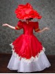 Retro European Palace High Saturation Satin Lady Party Costumes Classic Lolita Child Dress Big Ruffles Hat Set