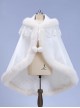 Light Colored Plush Noble Court Versatile  Fur Edge Warm Child Classic Lolita Girl Fall Winter Thicken Cape