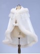 Light Colored Plush Noble Court Versatile  Fur Edge Warm Child Classic Lolita Girl Fall Winter Thicken Cape