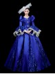 Gorgeous European Aristocrats Concert Stage Play Classic Lolita Prom Large Lace Ruffle Sleeves Shiny Dress