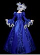 Gorgeous European Aristocrats Concert Stage Play Classic Lolita Prom Large Lace Ruffle Sleeves Shiny Dress