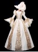 Gorgeous European Aristocrats Concert Stage Play Classic Lolita Prom Large Lace Ruffle Sleeves Shiny Dress