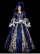 Gorgeous European Aristocrats Concert Stage Play Classic Lolita Prom Large Lace Ruffle Sleeves Shiny Dress