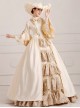 Elegant Noble European Style Host Performance Stage Costume Lolita Prom Princess Long Dress Hat Set