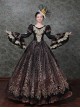 Gorgeous Glitter Sequins Slim Classic Lolita Prom European Medieval Retro Palace Princess Puff Sleeves Dress