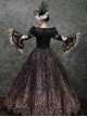 Gorgeous Glitter Sequins Slim Classic Lolita Prom European Medieval Retro Palace Princess Puff Sleeves Dress