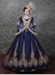 Gorgeous Glitter Sequins Slim Classic Lolita Prom European Medieval Retro Palace Princess Puff Sleeves Dress