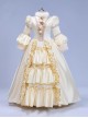 Beige Classic Lolita Prom European Medieval Retro Palace Princess Thickened Performance Costumes Ruffles Long Dress