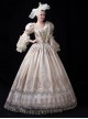 Champagne Elegant Classic European Medieval Palace Lolita Prom Performance Costumes Puff Sleeves Long Dress