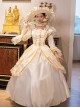 Champagne Elegant Princess Belle Classic European Palace Lolita Prom Performance Costumes Satin Long Dress