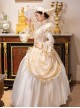 Champagne Elegant Princess Belle Classic European Palace Lolita Prom Performance Costumes Satin Long Dress