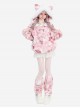 Snow Mountain Gradient Series Cat Embroidery Metal Chain Subculture Kawaii Fashion Plush Leg Covers Hooded Coat Set