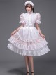 Traditional European Housekeeper Maid Servant Stage Performance Costume Lolita Prom Glossy Satin Dress