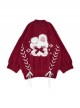 Lucky Rabbit Series Christmas New Year Style Cross Strap Design Kawaii Fashion Cute Red Winter Sweater