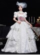 Retro European Style Royal Tea Party Costume Noble Wedding Lolita Prom White Cake Dress