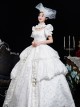 Retro European Style Royal Tea Party Costume Noble Wedding Lolita Prom White Cake Dress