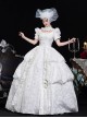 Retro European Style Royal Tea Party Costume Noble Wedding Lolita Prom White Cake Dress