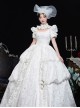 Retro European Style Royal Tea Party Costume Noble Wedding Lolita Prom White Cake Dress