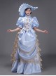 Satin Retro European Style Royal Tea Party Costume Dowager Lolita Prom Large Puff Sleeves Dress