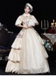 Champagne Elegant Rococo European Empire Aristocracy Royal Tea Party Lapel Costume Lolita Prom Dress