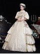 Champagne Elegant Rococo European Empire Aristocracy Royal Tea Party Lapel Costume Lolita Prom Dress