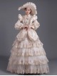 Champagne Elegant Lady Photo Party European Palace Style Classic Lolita Prom Long Cake Dress