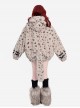 Runaway Cat Series Cute Plush Cat Ears Cool Leather Buckle Rivet Decoration Kawaii Fashion Gray Hooded Coat