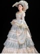 Champagne Light Blue Color Ruffles Gorgeous Victorian Elegant Lady Party Drama Performance Palace Lolita Prom Dress