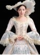 Champagne Light Blue Color Ruffles Gorgeous Victorian Elegant Lady Party Drama Performance Palace Lolita Prom Dress