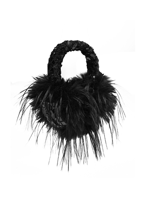 Shadow Of Snake Eyes Series Fall Winter Black Gothic Punk Bright Leather Crack Cross Warm Plush Earmuffs