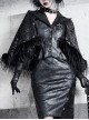 Shadow Of Snake Eyes Series Black Gothic Punk Siren Environmentally Friendly Fur Suit Cape Coat