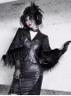 Shadow Of Snake Eyes Series Black Gothic Punk Siren Environmentally Friendly Fur Suit Cape Coat