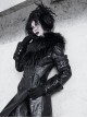 Shadow Of Snake Eyes Series Black Gothic Punk Lush Black Long Environmentally Friendly Fur Collar Scarf