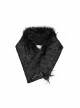 Shadow Of Snake Eyes Series Black Gothic Punk Lush Black Long Fur Multi-Wear Warm Windproof Large Scarf