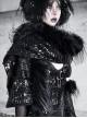 Shadow Of Snake Eyes Series Black Gothic Punk Lush Black Long Fur Multi-Wear Warm Windproof Large Scarf