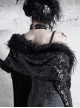 Shadow Of Snake Eyes Series Black Gothic Punk Lush Black Long Fur Multi-Wear Warm Windproof Large Scarf