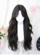 Elegant Stylish Daily Black Fluffy Mid Split Bangs Long Curly Hair Classic Lolita Full Head Wig