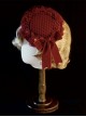 Refined Elegant Handmade Retro Wine Red Classic Lolita Mesh Yarn Lace Velvet Bowknot Hat