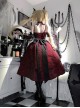 Gorgeous 3D Rose Ruby Red Dark Gothic Lolita Jacquard Lace Mesh Yarn Sexy Suspender Dress