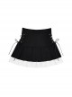 Saint Girl Domain Series Daily Girlish Cross Strap Kawaii Fashion Color Block High Waist Skirt