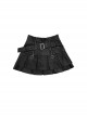 Heartbeat Tracking Series A Line Punk Cool Y2K Subculture Kawaii Fashion Black High Waist Leather Skirt