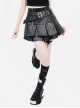 Heartbeat Tracking Series A Line Punk Cool Y2K Subculture Kawaii Fashion Black High Waist Leather Skirt