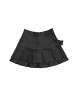 Heartbeat Tracking Series A Line Punk Cool Y2K Subculture Kawaii Fashion Black High Waist Leather Skirt