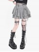 Dream Solo Dance Series Punk Style Sweet Cool Ruffled Bowknot Straps Girly Kawaii Fashion Gray Skirt