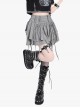 Dream Solo Dance Series Punk Style Sweet Cool Ruffled Bowknot Straps Girly Kawaii Fashion Gray Skirt