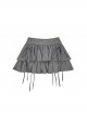 Dream Solo Dance Series Punk Style Sweet Cool Ruffled Bowknot Straps Girly Kawaii Fashion Gray Skirt